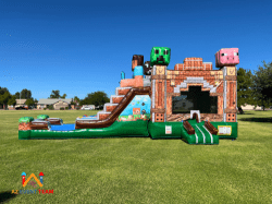 Pixel Adventure Double Slide Bounce House