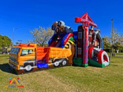 Construction Double Water Slide Bounce House